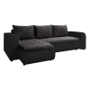Berlin Corner Sofa Bed in Black and Charcoal Grey with Pull-Out Bed and Hidden Storage