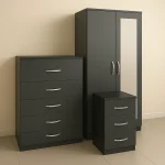 Modern 2 Door Grey Wardrobe Set
