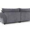 Back view of Windsor Grey 4-Seater Linen Sofa showing sleek linen upholstery and sturdy wooden legs for modern living room style.