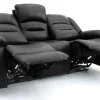 Alva Power Recliner Sofa black 3-seater fully reclined position showing comfort.