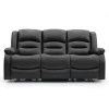 TFront view of the Alva Black Faux Leather 3 Seater Electric Recliner Sofa.