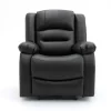 Alva Black Electric Recliner Armchair with faux leather upholstery, padded armrests, USB and USB-C charging ports, cupholders and side storage pocket
