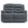 Alva Graphite 2 Seater Sofa fully reclined to 155 degrees using space-saving electric recliner mechanism