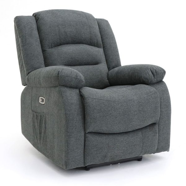 Front view of Alva Graphite Electric Recliner Armchair