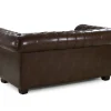British style Chesterfield sofa antique brown Compact Chesterfield 2 seater with rolled arms
