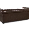 British style Chesterfield leather sofa antique brown
