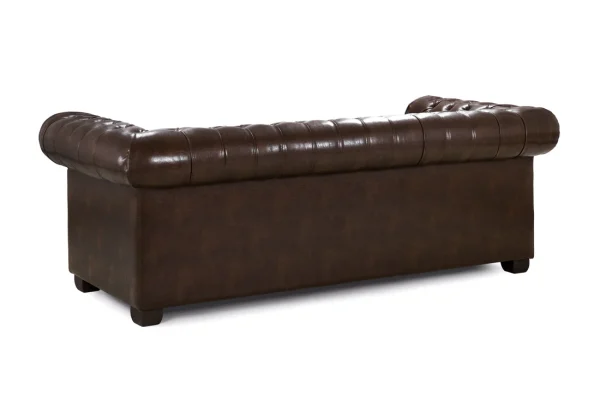 British style Chesterfield leather sofa antique brown