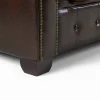 British style Chesterfield leather sofa antique brown