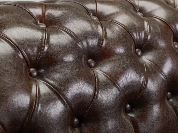 Chesterfield Antique Brown Armchair with Button-Tufted Back