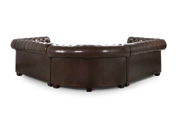 Chesterfield Sofa Antique Brown Large Corner leather design