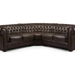 Chesterfield Sofa Antique Brown Large Corner leather design