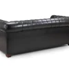 Chesterfield sofa black 3 seater in a modern living room