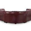 Vintage Chesterfield corner sofa in oxblood red bonded leather