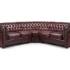 Chesterfield Oxblood Red Large Corner Sofa with deep button-tufted design