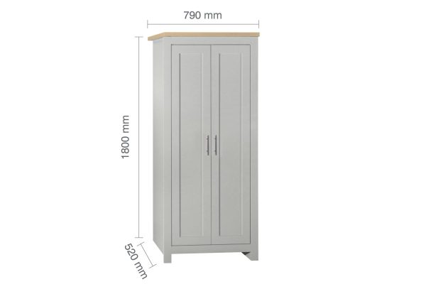 Farmhouse style Highgate wardrobe with double doors