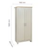 Highgate 2 door wardrobe in cream and oak finish Farmhouse style Highgate wardrobe with double doors Highgate bedroom wardrobe with hanging rail storage