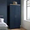 Double door farmhouse wardrobe with silver handles