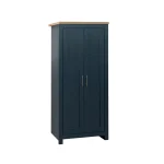 Highgate 2 door wardrobe navy blue and oak finish