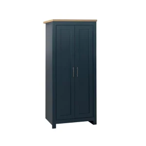 Highgate 2 door wardrobe navy blue and oak finish