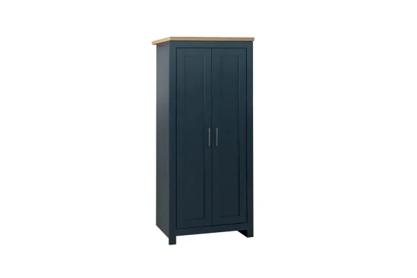 Highgate 2 door wardrobe navy blue and oak finish