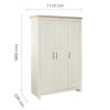 Highgate three door wardrobe with oak finish Farmhouse style Highgate wardrobe with silver handles Highgate bedroom wardrobe with hanging rail storage Large farmhouse wardrobe for modern bedroom Highgate wardrobe available in cream grey and navy oak