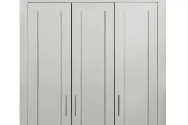 Three door farmhouse wardrobe with silver handles
