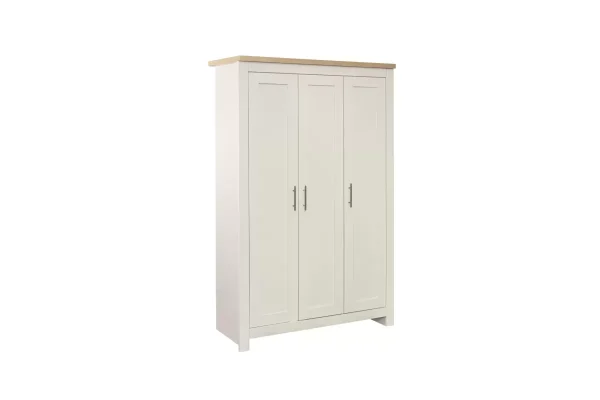 Highgate three door wardrobe with oak finish