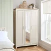 Highgate 3 door wardrobe with mirror cream and oak