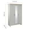 Grey painted wardrobe with oak detailing and mirror Highgate 3 door wardrobe classic bedroom design