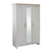 Farmhouse grey and oak wardrobe with full length mirror