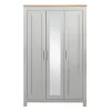 Farmhouse grey and oak wardrobe with full length mirror