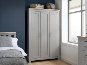 Highgate 3 door wardrobe grey and oak finish