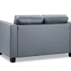 Front view of the Jerry Sofa Grey 2 Seater featuring modern square arms, button-tufted back cushions, and a sleek grey upholstery