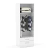 Lynx wardrobe white with silver handles