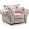 Roma Chesterfield Beige Armchair front view