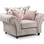 Roma Chesterfield Beige Armchair front view