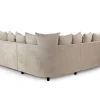 Roma Chesterfield Sofa Beige Large Corner in modern living room