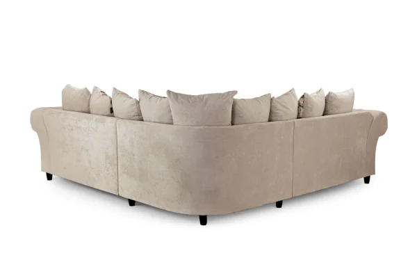 Roma Chesterfield Sofa Beige Large Corner in modern living room