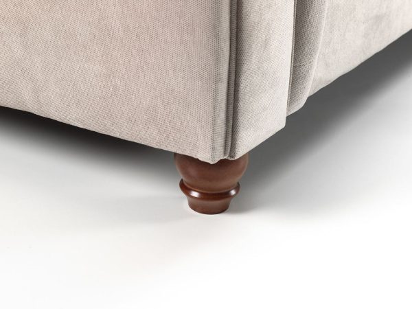 Beige Chesterfield large corner sofa with button tufted arms Roma Chesterfield fabric corner sofa beige