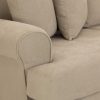 Elegant beige four-seater sofa with soft cushions