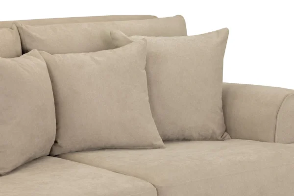 Elegant beige four-seater sofa with soft cushions
