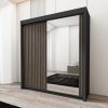Royal black sliding door wardrobe front view