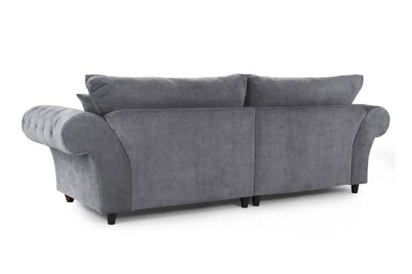 Large grey fabric sofa with button-tufted arm design Fullback polyester sofa in grey for modern living rooms