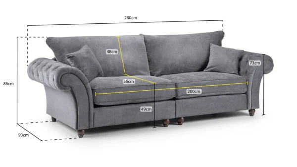 Side View of Windsor Fullback Sofa with Solid Wood Frame
