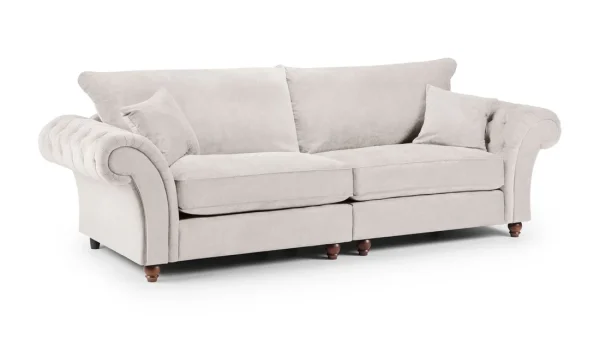 Windsor Fullback 4 Seater Sofa in Stone – Front View