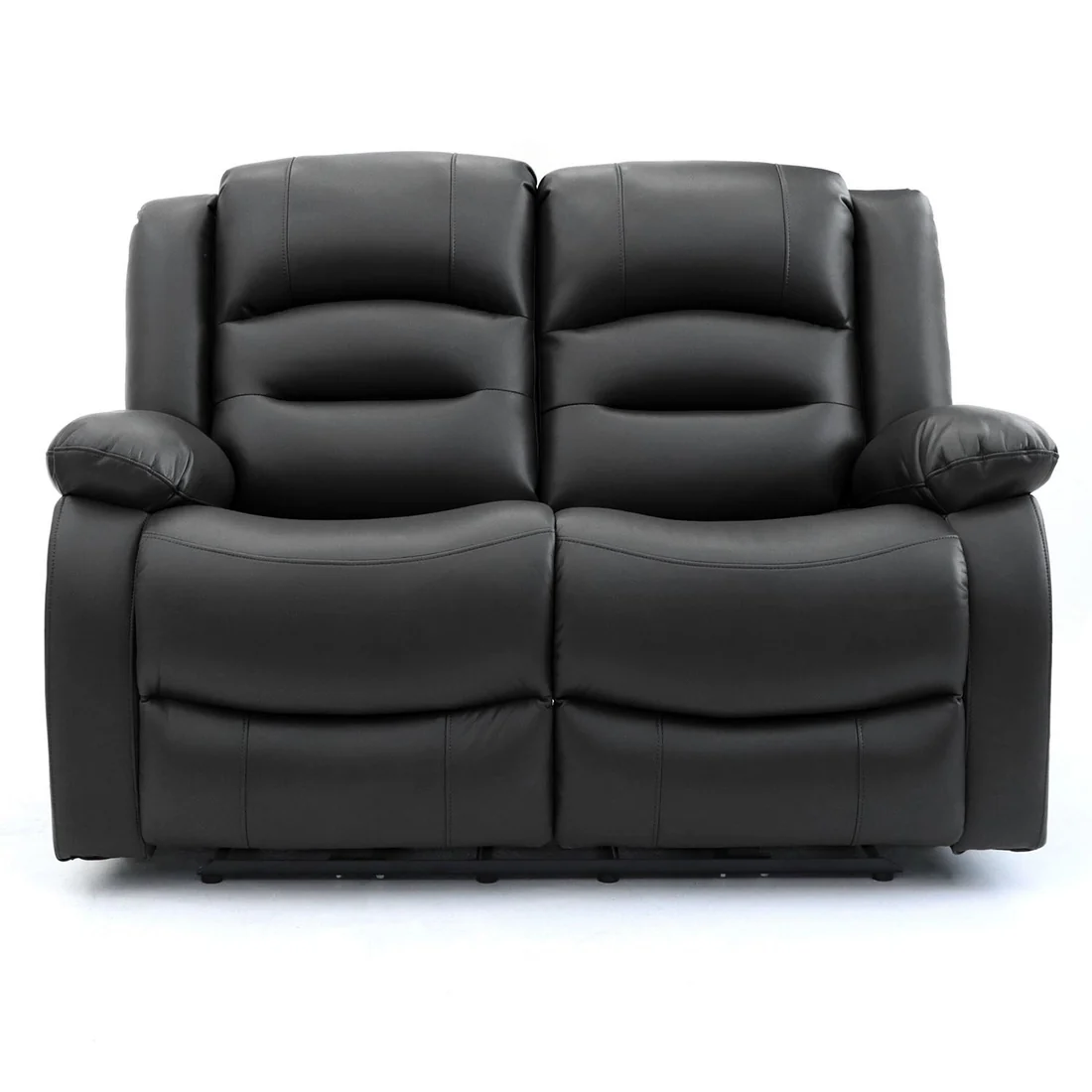 Alva Electric Recliner Sofa Black 2 Seater state front